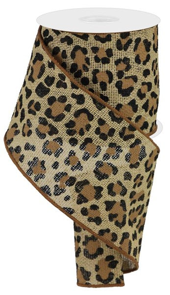 Leopard Print Ribbon: Black & Brown (10 Yards)