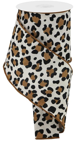 Leopard Print Ribbon: Black & Brown (10 Yards)