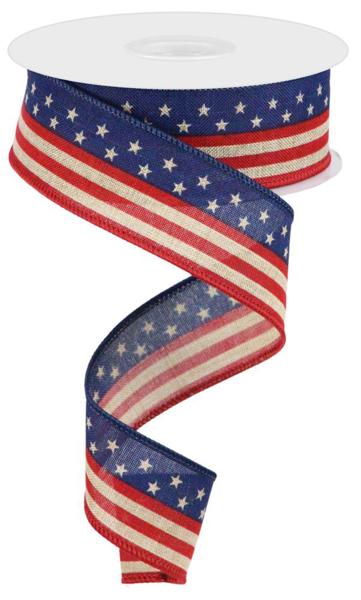 1.5" 4th of July Theme Ribbon Red,White,Blue (10 Yards)