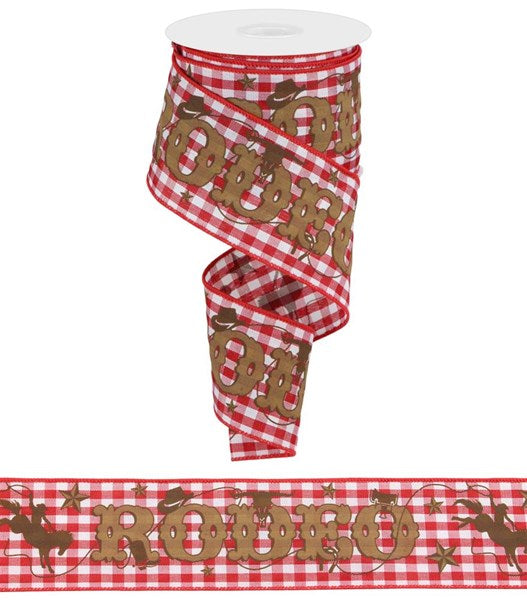 2.5" Rodeo on Gingham Ribbon (10 Yards)