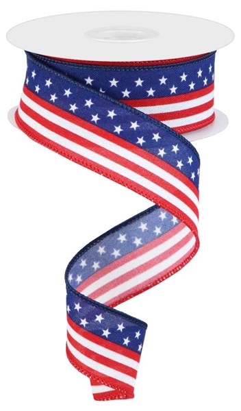 1.5" 4th of July Theme Ribbon Red,White,Blue (10 Yards)