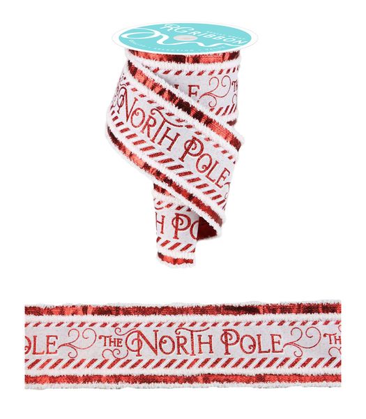 4"x10yd 2-IN-1 North Pole/Metallic Ribbon