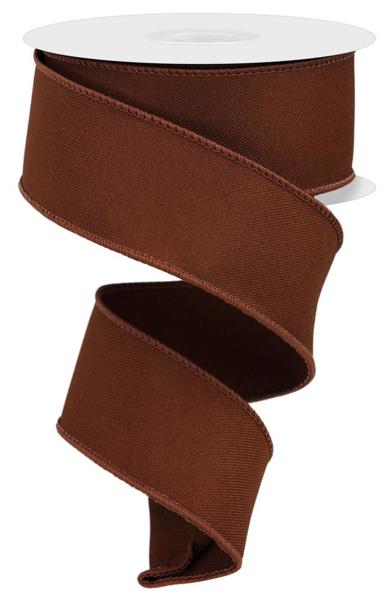Diagonal Weave Fabric Ribbon: Brown (10 Yards)
