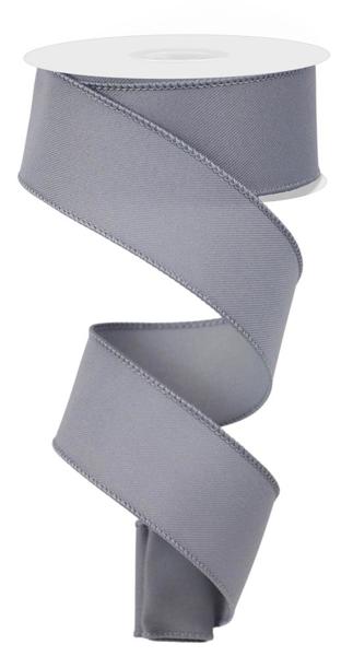 Diagonal Weave Fabric Ribbon: Grey (10 Yards)