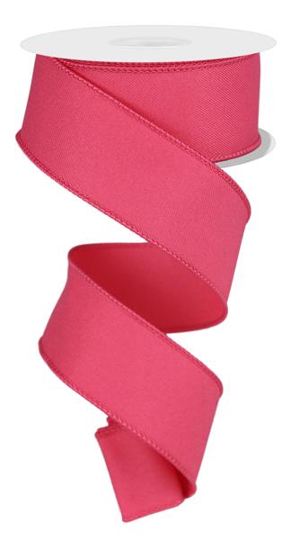 Diagonal Weave Fabric Ribbon: Hot Pink (10 Yards)