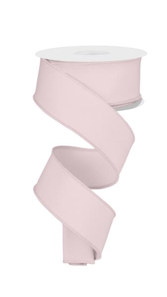 Diagonal Weave Fabric Ribbon: Pale Pink (10 Yards)