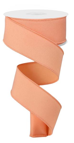 Diagonal Weave Fabric Ribbon: Peach (10 Yards)