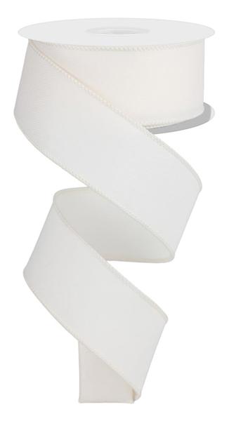 Diagonal Weave Fabric Ribbon: Ivory (10 Yards)