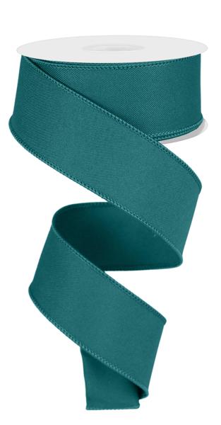 Diagonal Weave Fabric Ribbon : Teal (10 Yards)