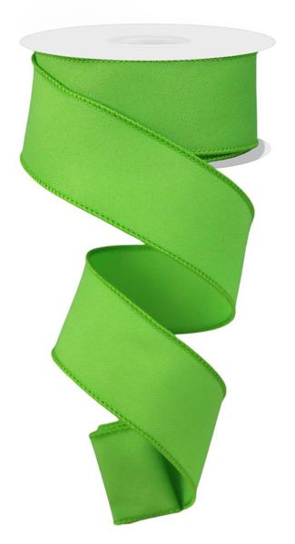 Diagonal Weave Fabric Ribbon: Lime Green (10 Yards)