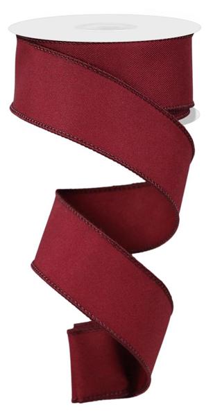 Diagonal Weave Fabric Ribbon: Wine (10 Yards)