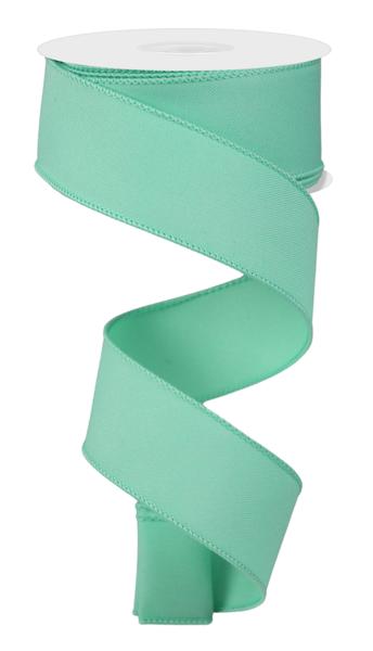 Diagonal Weave Fabric Ribbon: Mint (10 Yards)