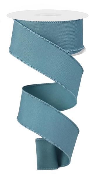 Diagonal Weave Fabric Ribbon: Smoke Blue (10 Yards)