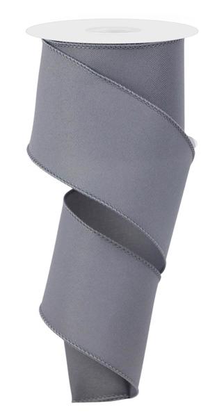 Diagonal Weave Fabric Ribbon: Grey (10 Yards)