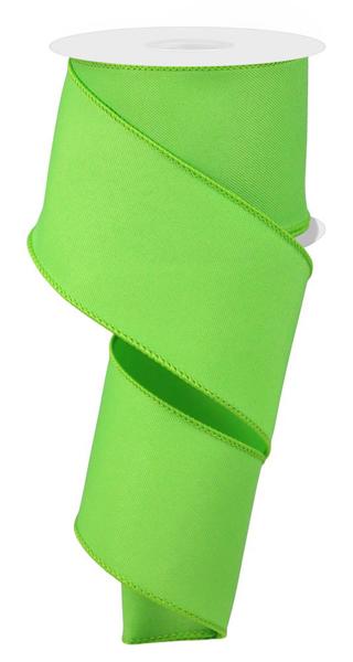 Diagonal Weave Fabric Ribbon: Lime Green (10 Yards)