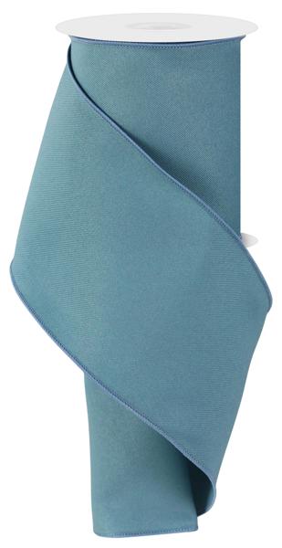 Diagonal Weave Fabric Ribbon: Smoke Blue (10 Yards)