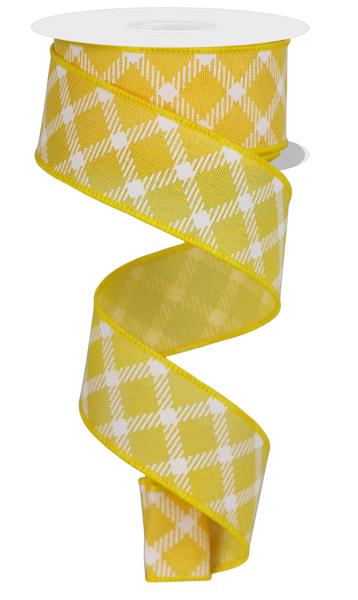 1.5" Diamond Check/ Faux Royal Burlap Ribbon (10 Yards)