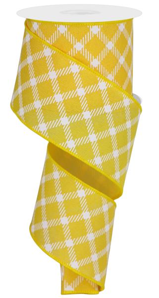 2.5" Diamond Check/Faux Royal Burlap Ribbon (10 Yards)