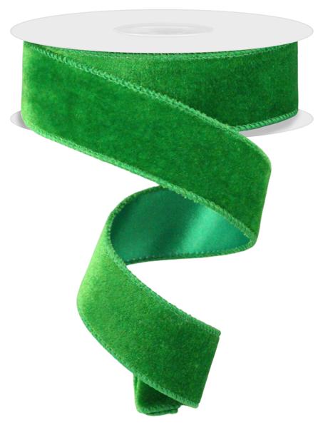 Deluxe Velvet/Satin Backing Ribbon: Emerald Green (10 Yards)