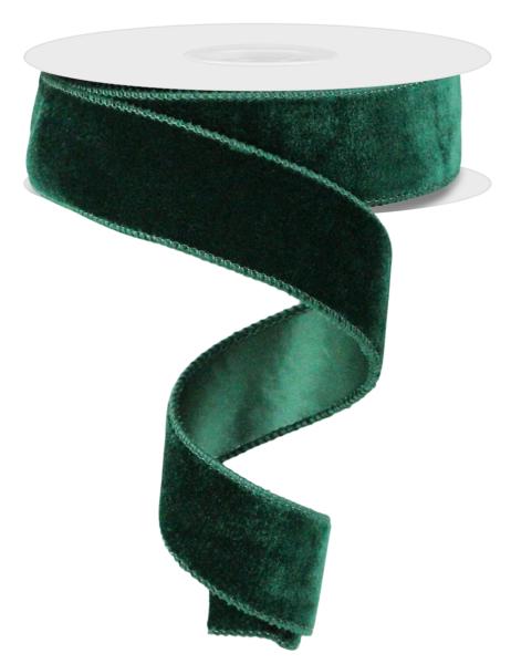Deluxe Velvet/Satin Backing Ribbon: Hunter Green (10 Yards)