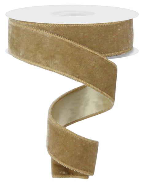 Deluxe Velvet/Satin Backing Ribbon: Taupe (10 Yards)