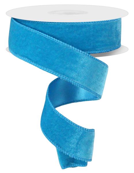 Deluxe Velvet/Satin Backing Ribbon: Turquoise (10 Yards)