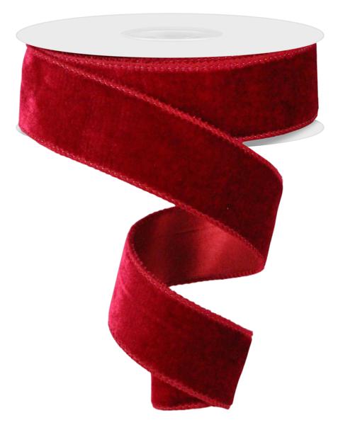 Deluxe Velvet/Satin Backing Ribbon: Cranberry (10 Yards)