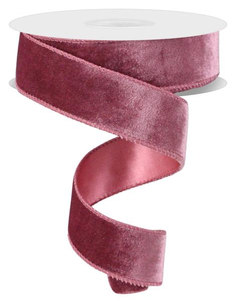 Deluxe Velvet/Satin Backing Ribbon: Dusty Rose (10 Yards)