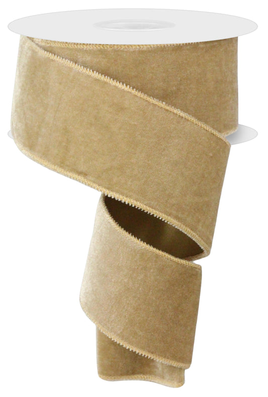 Deluxe Velvet/Satin Backing Ribbon: Taupe (10 Yards)