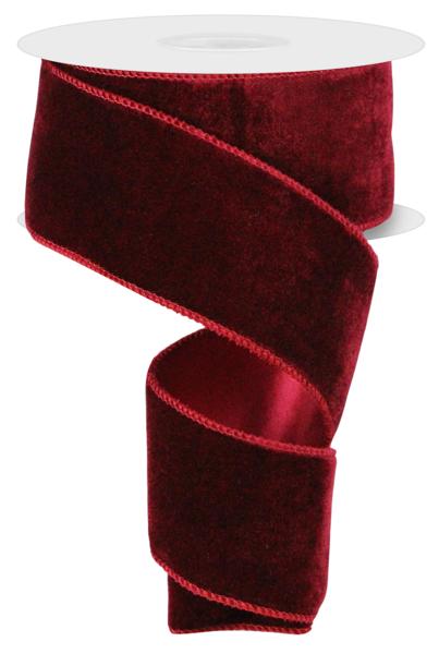 Deluxe Velvet/Satin Backing Ribbon: Burgundy (10 Yards)