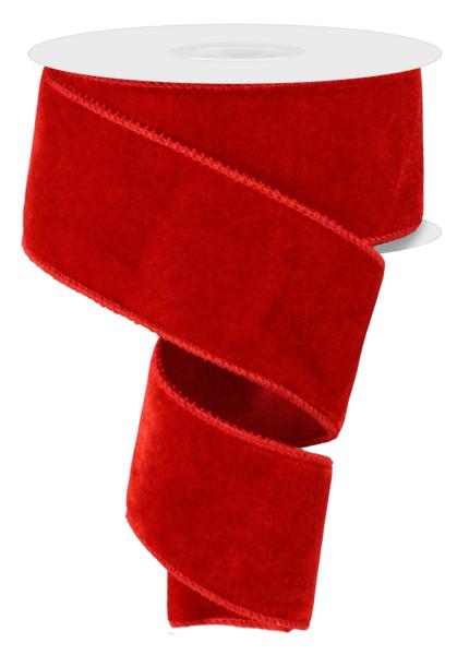 Deluxe Velvet/Satin Backing Ribbon: Red (10 Yards)