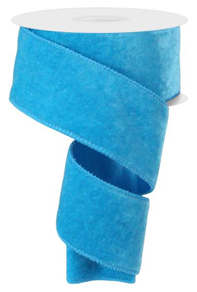 Deluxe Velvet/Satin Backing Ribbon: Turquoise (10 Yards)