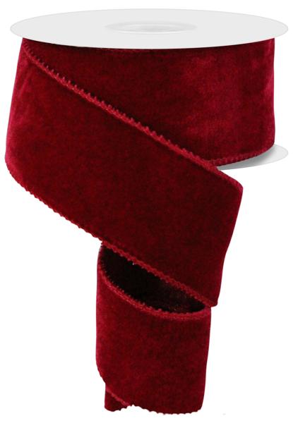 Deluxe Velvet/Satin Backing Ribbon: Cranberry (10 Yards)