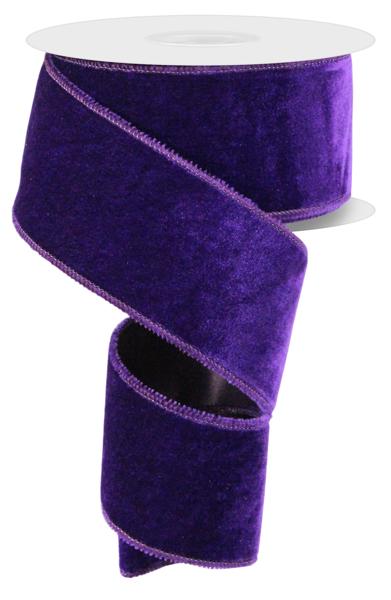 Deluxe Velvet/Satin Backing Ribbon: Purple (10 Yards)