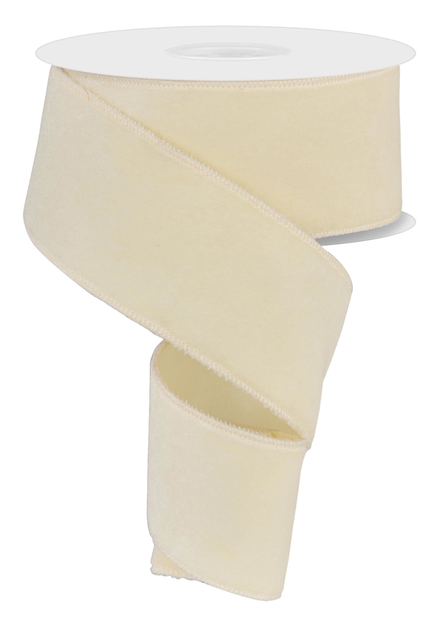 Deluxe Velvet/Satin Backing Ribbon: Cream (10 Yards)