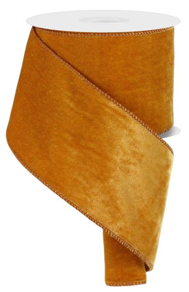 Deluxe Velvet Satin Backing Ribbon: Antique Gold (10 Yards)