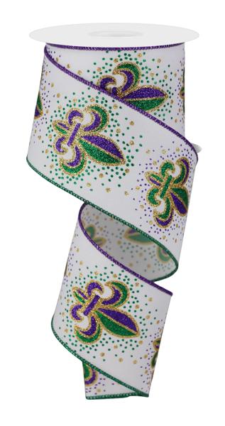 2.5" Fleur De Lis Ribbon (10 Yards)