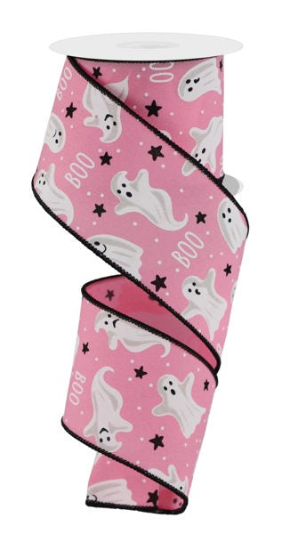 2.5" Ghosts/Boo - Pink - 10 Yards
