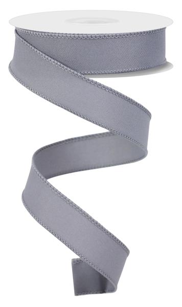 Diagonal Weave Fabric Ribbon: Grey (10 Yards)