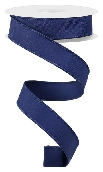 Diagonal Weave Fabric Ribbon: Navy Blue (10 Yards)