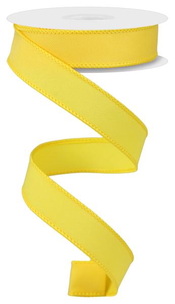 Diagonal Weave Fabric Ribbon: Yellow (10 Yards)