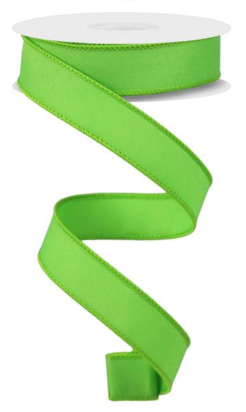 Diagonal Weave Fabric Ribbon: Lime Green (10 Yards)