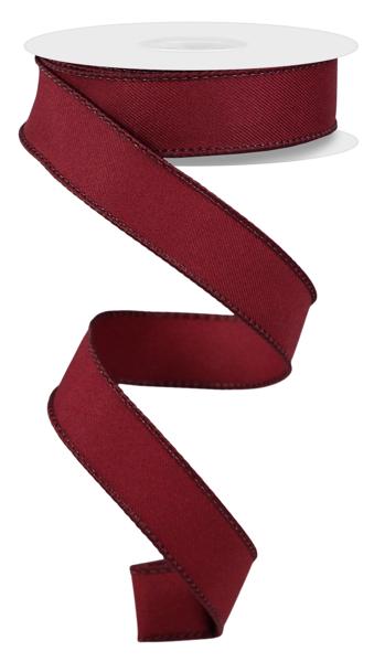 Diagonal Weave Fabric Ribbon: Wine (10 Yards)