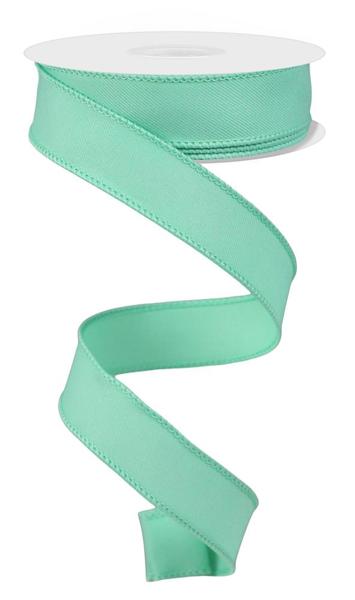 Diagonal Weave Fabric Ribbon: Mint (10 Yards)