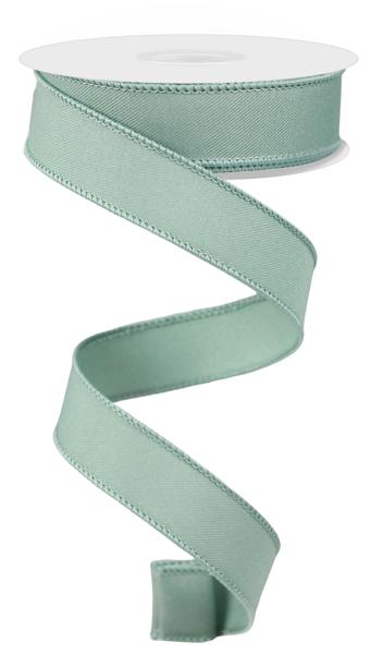 Diagonal Weave Fabric Ribbon: Sage Green (10 Yards)