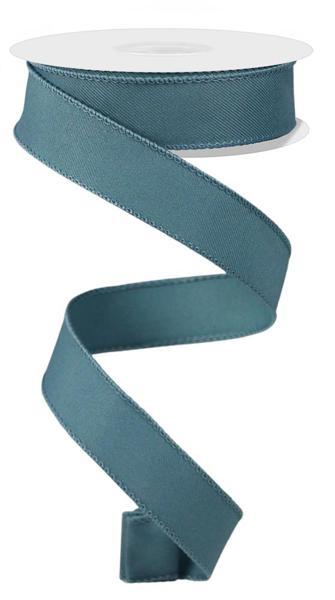 Diagonal Weave Fabric Ribbon: Smoke Blue (10 Yards)