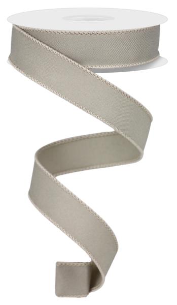 Diagonal Weave Fabric Ribbon: Taupe (10 Yards)