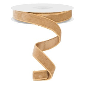 Deluxe Velvet/Satin Backing Ribbon: Taupe (10 Yards)