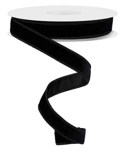 Deluxe Velvet/Satin Backing Ribbon: Black (10 Yards)
