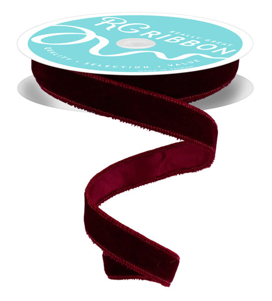 Deluxe Velvet/Satin Backing Ribbon: Burgundy (10 Yards)